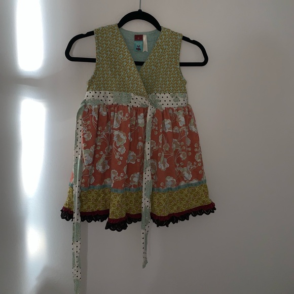 Matilda Jane print dress girls age 8 in excellent used condition green blue - Picture 6 of 8